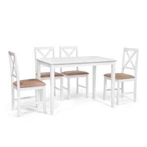 Обеденная группа на кухню Хадсон (стол + 4 стула) id 13693 pure white (белый 2-1) арт.13693 в Коврове
